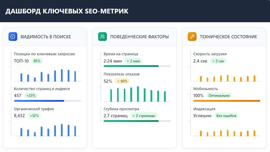 Диаграмма, иллюстрирующая влияние аудиторно-ориентированного контента на метрики вовлеченности (время на сайте, показатель отказов, конверсия)